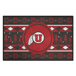 Utah Utes Holiday Sweater Starter Mat Accent Rug - 19in. x 30in.