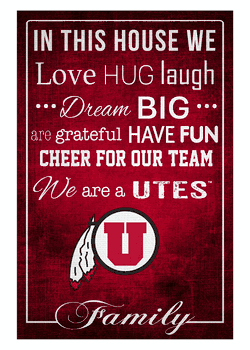 Utah Utes In This House 17x26