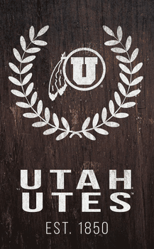 Utah Utes Laurel Wreath 11x19 Sign