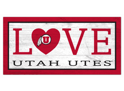 Utah Utes Love 6x12 Sign