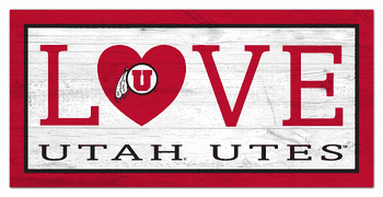 Utah Utes Love 6x12 Sign