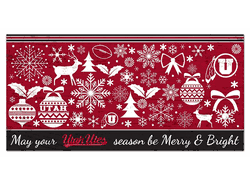 Utah Utes Merry and Bright 6x12 Sign