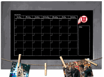 Utah Utes Monthly Chalkboard with frame & clothespins 11x19 Sign