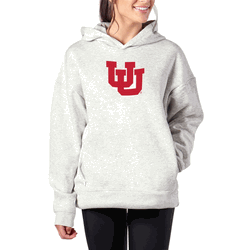 Utah Utes NCAA Kadi Hoodie with Zipper Pockets Heather Grey Medium