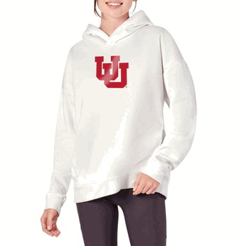 Utah Utes NCAA Kadi Hoodie with Zipper Pockets White Medium
