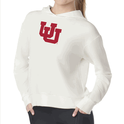 Utah Utes NCAA Kadi Waffle Hoodie Coconut Cream Medium