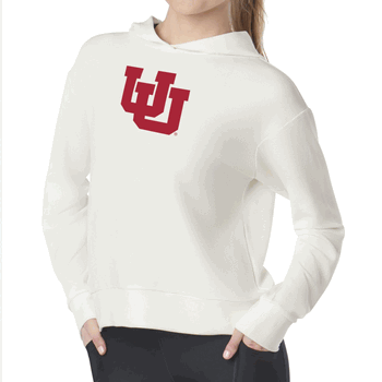 Utah Utes NCAA Kadi Waffle Hoodie Coconut Cream Medium