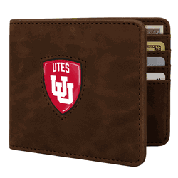 Utah Utes Shield Wallet - Brown