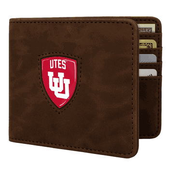 Utah Utes Shield Wallet - Brown