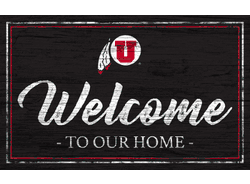 Utah Utes Team Color Welcome 11x19 Sign