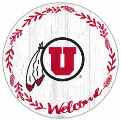 Utah Utes Welcome 12in Circle
