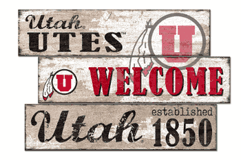 Utah Utes Welcome 3 Plank