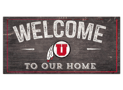 Utah Utes Welcome Distressed 6 x 12