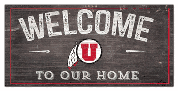Utah Utes Welcome Distressed 6 x 12