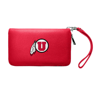 Utah Utes Zip Organizer Wallet Pebble Light Red
