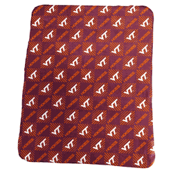 Va Tech 50x60 Repeating Pattern Fleece Throw
