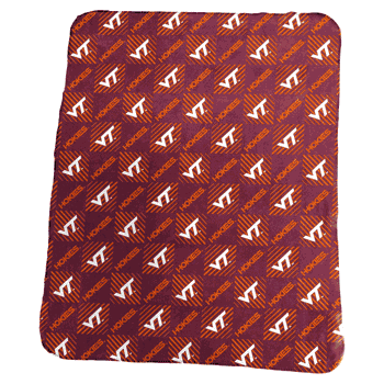Va Tech 50x60 Repeating Pattern Fleece Throw