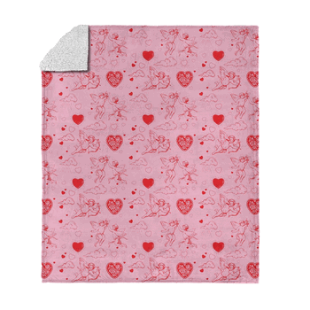 Valentine's Day Cupid Silk Touch Sherpa Throw Blanket 50x60 Inches