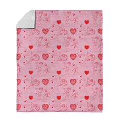 Valentine's Day Cupid Silk Touch Sherpa Throw Blanket 50x60 Inches