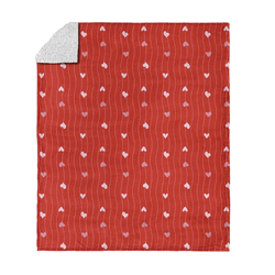 Valentine's Day Line Hearts Silk Touch Sherpa Throw Blanket 50x60 Inches