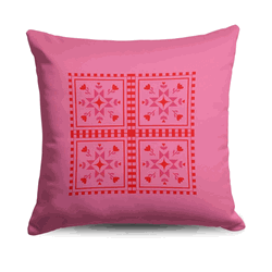 Valentine's Day Quilted Throw Pillow 18X18 Inches