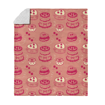 Valentine's Day V-Day Cakes Silk Touch Sherpa Throw Blanket 50x60 Inches