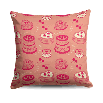 Valentine's Day V-Day Cakes Throw Pillow 18X18 Inches