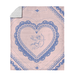 Valentine's Day Vintage Hearts Silk Touch Sherpa Throw Blanket 50x60 Inches