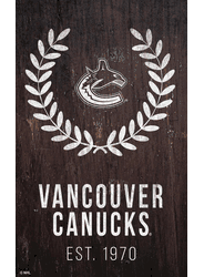 Vancouver Canucks 11x19 Laurel Wreath Sign