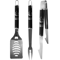 Vancouver Canucks 3 pc Steel BBQ Set in Black