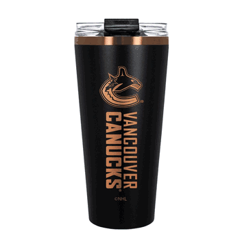 Vancouver Canucks 32oz Black and Copper Big Slim with Straw