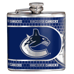 Vancouver Canucks 6oz Stainless Steel Flask with Metallic Graphics