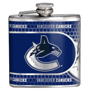Vancouver Canucks 6oz Stainless Steel Flask with Metallic Graphics