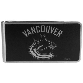 Vancouver Canucks Black and Steel Money Clip