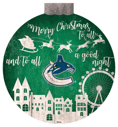 Vancouver Canucks Christmas Village 12in Wall Art