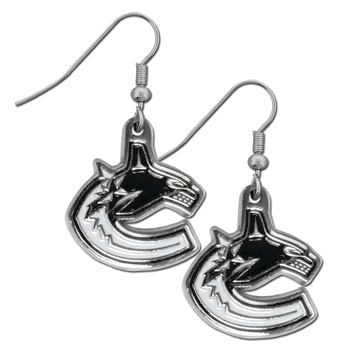 Vancouver Canucks Chrome Dangle Earrings