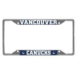 Vancouver Canucks Chrome Metal License Plate Frame, 6.25in x 12.25in
