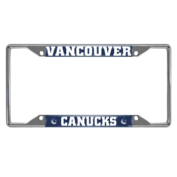 Vancouver Canucks Chrome Metal License Plate Frame, 6.25in x 12.25in