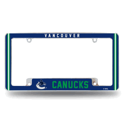 Vancouver Canucks Classic 12" x 6" Chrome All Over Automotive License Plate Frame