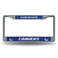 Vancouver Canucks Classic 12" x 6" Silver Bling Chrome Car/Truck/SUV Auto Accessory