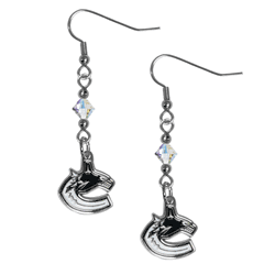 Vancouver Canucks Crystal Dangle Earrings