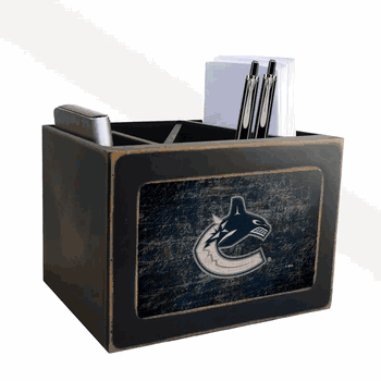 Vancouver Canucks Distressed Desktop Organizer w/Team Color