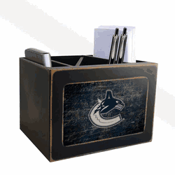 Vancouver Canucks Distressed Desktop Organizer w/Team Color