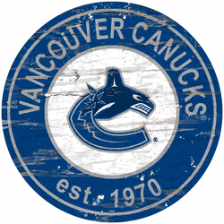 Vancouver Canucks Distressed Round Sign