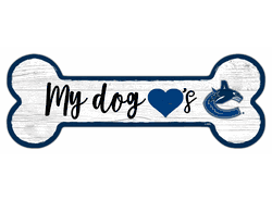 Vancouver Canucks Dog Bone 6x12 Sign