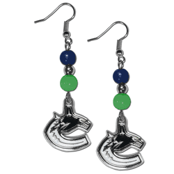 Vancouver Canucks Fan Bead Dangle Earrings