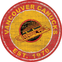 Vancouver Canucks Heritage 24" Distressed Round Sign