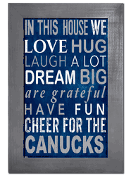 Vancouver Canucks In This House 11x19 Sign