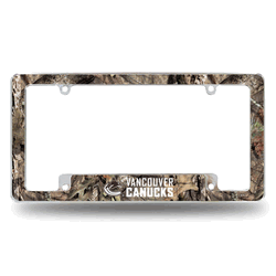 Vancouver Canucks Mossy Oak 12" x 6" Chrome All Over Automotive License Plate Frame