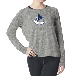 Vancouver Canucks NHL Kadi Raglan Long Sleeve Heather Grey Large